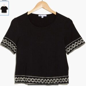 DR2 Black Embroidered Women's Top